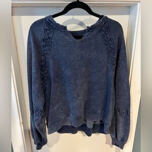 Aerie Blue Lace Detail Sweatshirt
